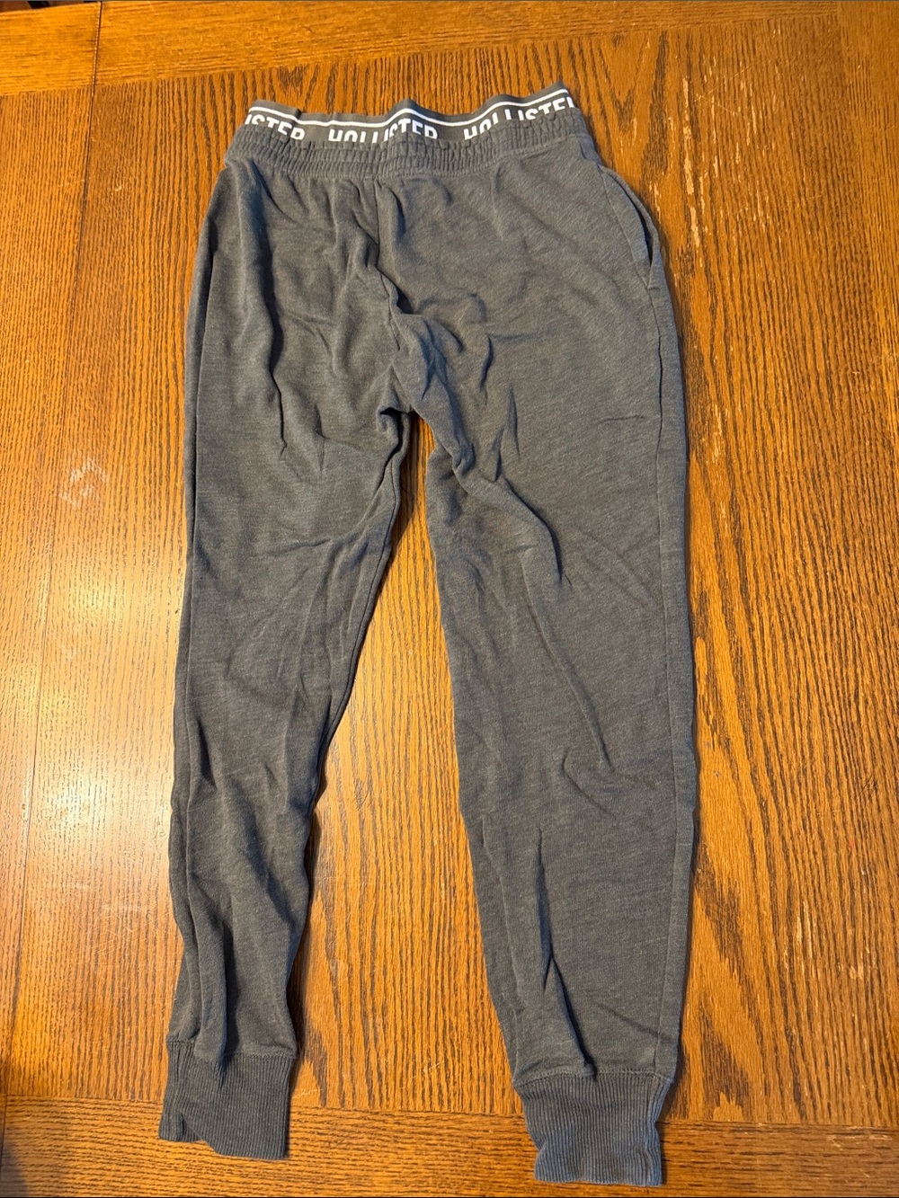 Hollister Charcoal Gray Women's Knit Jogger Pants with Logo Waistband